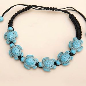New - Turquoise Turtle Shape Beaded Adjustable Bracelet.